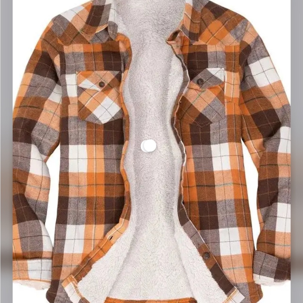 Women size medium Plaid Sherpa-Lined Flannel Jacket